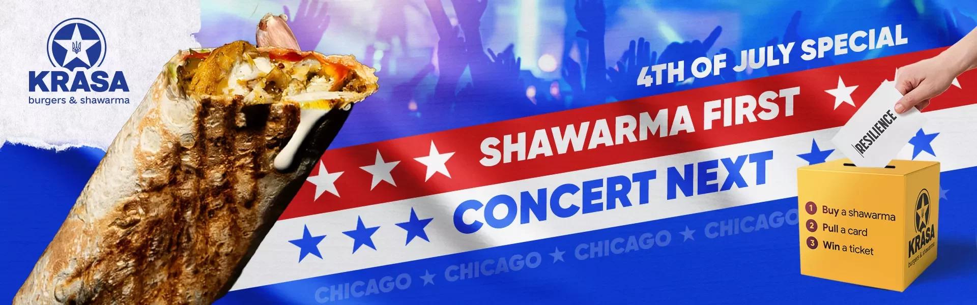 SHAWARMA FIRST. CONCERT NEXT.